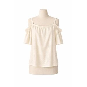Ivy Ridge XL Ivory Eyelet Off Shoulder Poly Spandex Summer Top